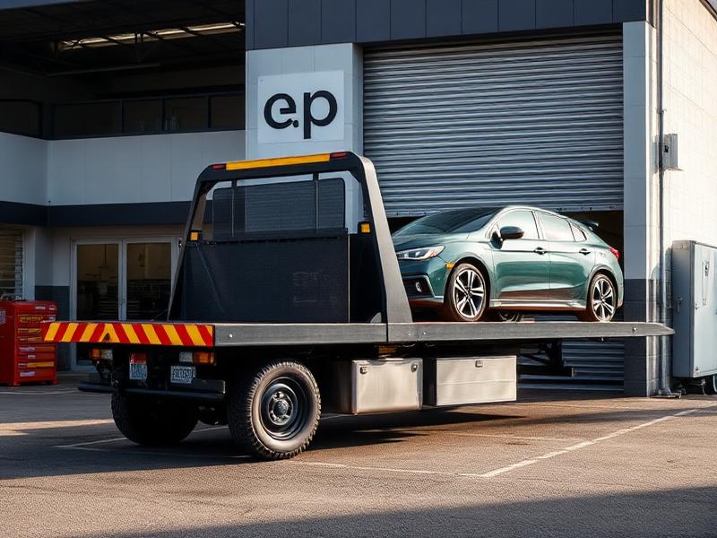 Tow truck delivering a car to a Perth mechanic workshop